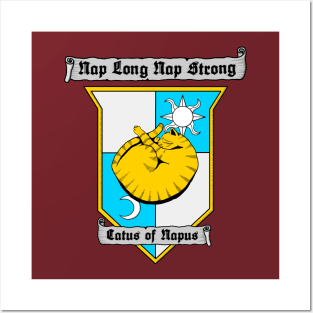 Cat Coat of Arms Shirt: Nap Long Nap Strong Posters and Art